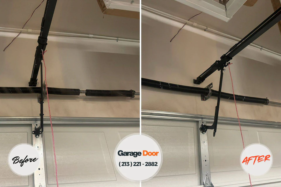 Before and after: garage door repair Leesburg, GA